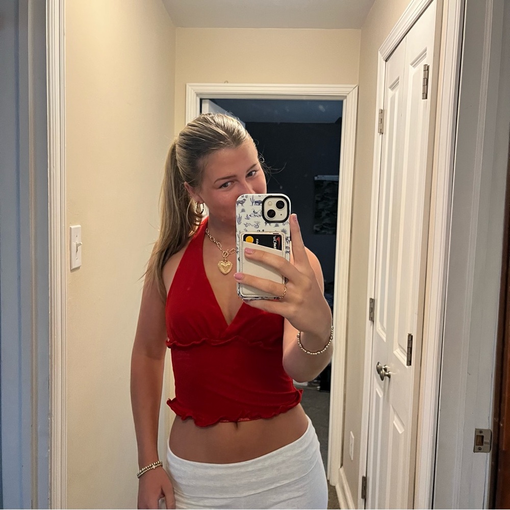 Red Halter Neck Top